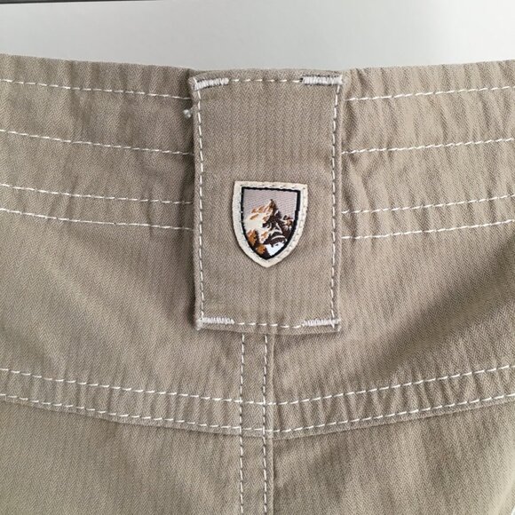 KUHL Beige/Taupe Drawstring Waistband Floral Embroidery Active Bermuda Shorts - Picture 15 of 15